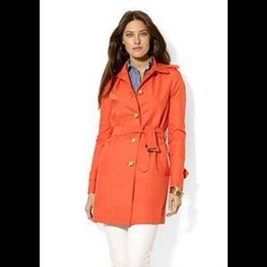 Ralph Lauren orange belted trench coach size XL